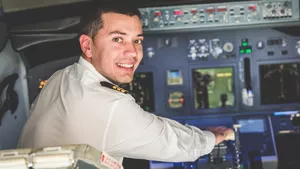 Pilot bei der Arbeit