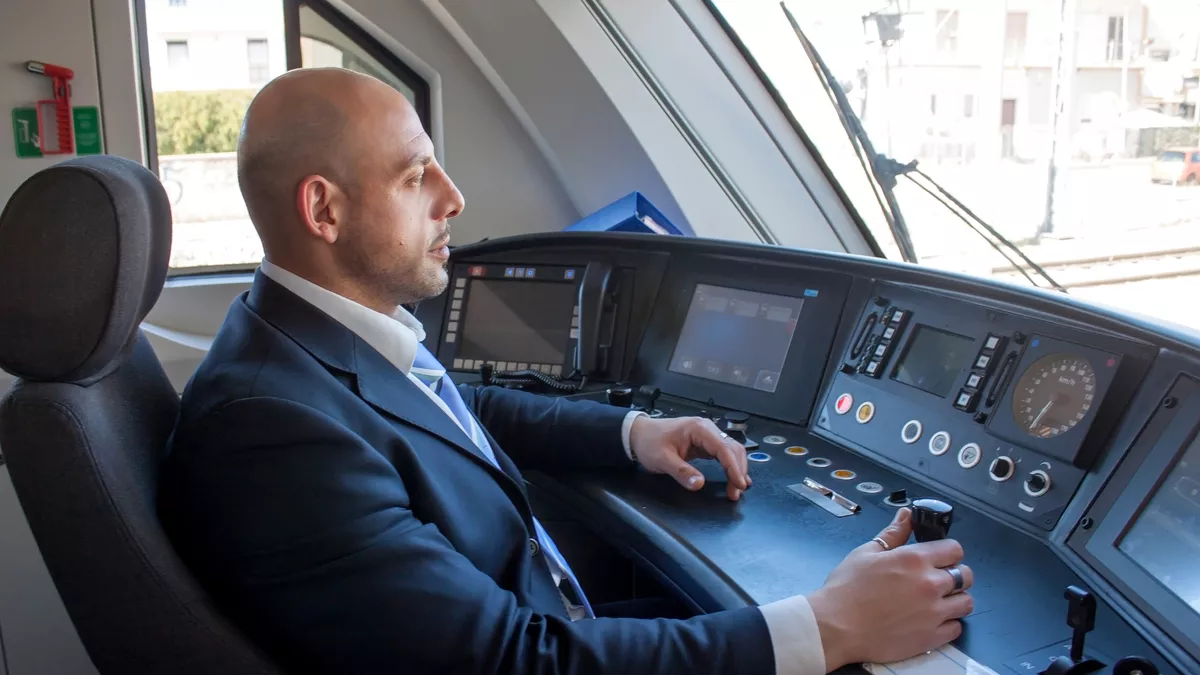 Lokführer bei der Arbeit.