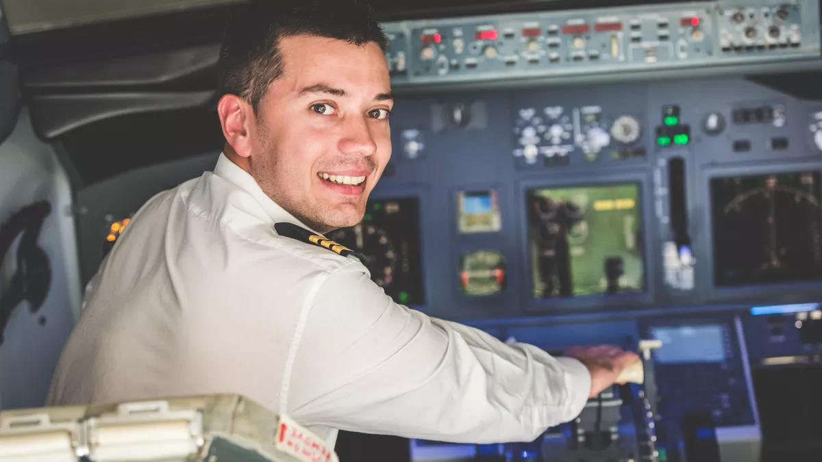 Pilot bei der Arbeit