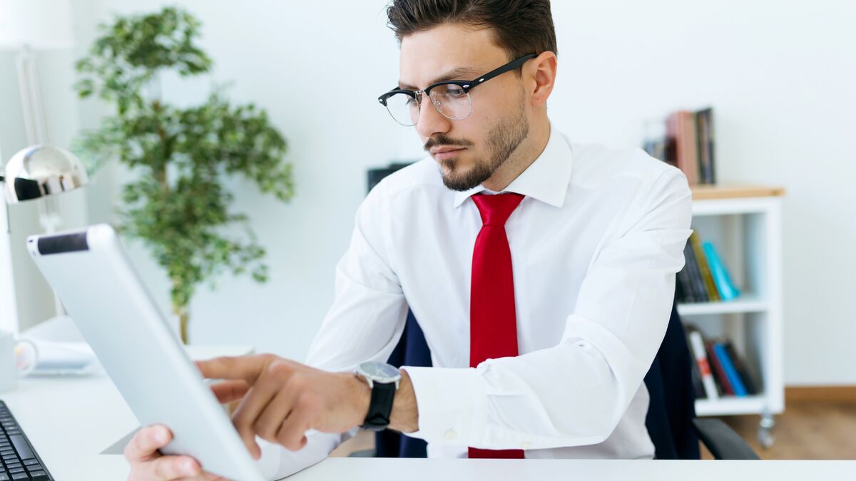 Banker bei der Arbeit